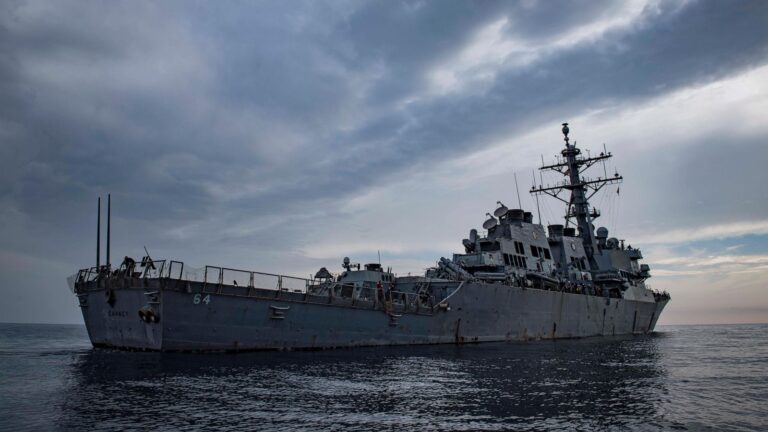 US Navy warship in Red Sea intercepts three missiles, several drones heading north out of Yemen